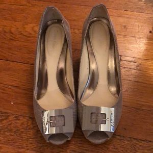 Calvin Klein Peep Toe Wedges
